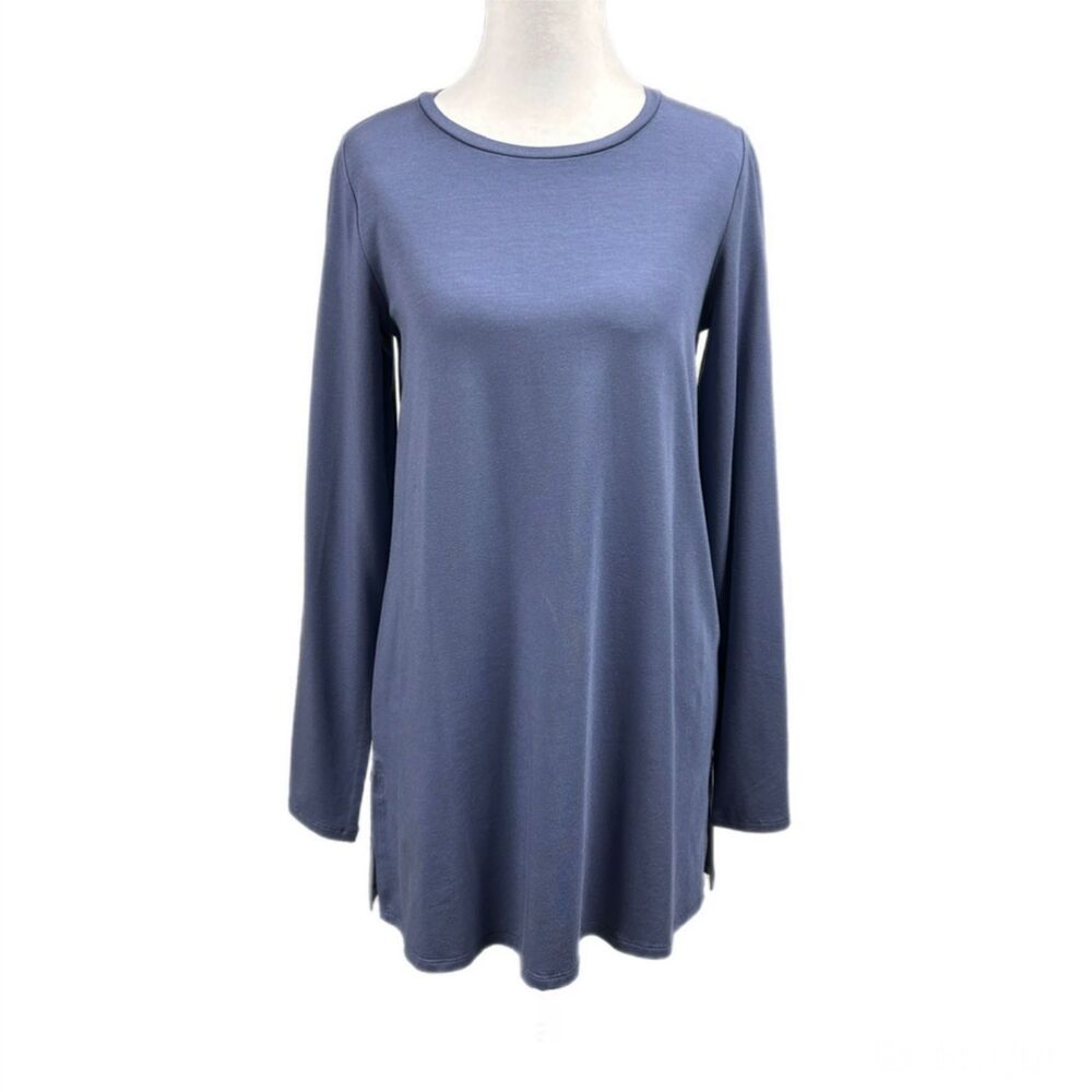 NWOT Eileen Fisher Jersey Long Sleeve Tunic Sz XXS Blue